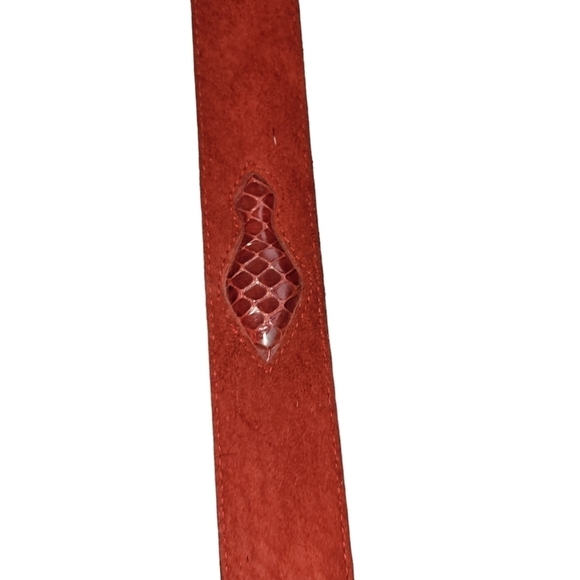 Vintage Liz Claiborne Suede Snake Skin Red Belt M main image 4